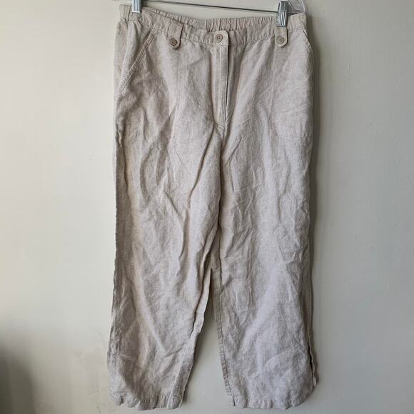 Liz claiborne off white cream loose fitting lightweight pants - Picture 2 of 7